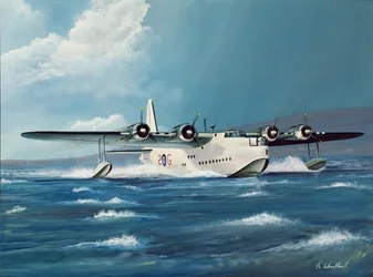Short Sunderland, 1999 (wc & gouache ombord)